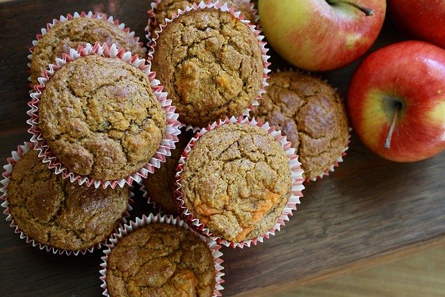 Muffin de maçã e canela com aveia