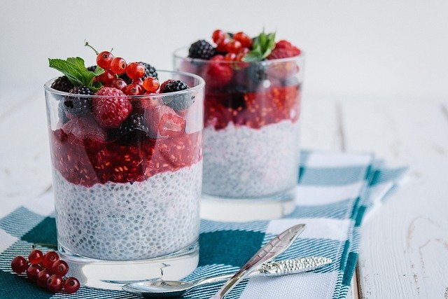 Pudim de chia com manga