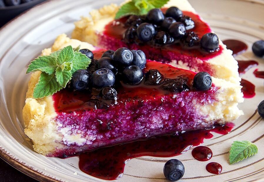 Cheesecake Fit de Limão e Mirtilo Sem Açúcar